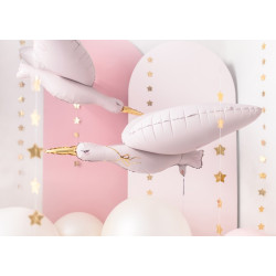 Balon foliowy Bocian 103x60 cm jasnoróżowy Narodziny dziecka