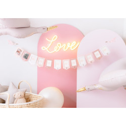 Balon foliowy Bocian 103x60 cm jasnoróżowy Narodziny dziecka