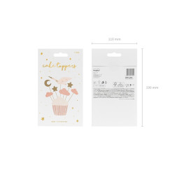 Dekoracje do muffinek - Topperki Bocian 7 szt 11-12 cm  Baby Shower