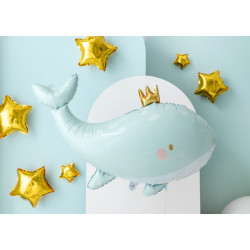 Balon foliowy Wieloryb 93x60 cm błękitny