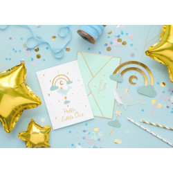 Kartka z zawieszką Wieloryb niebieska 14x20 cm na Baby Shower