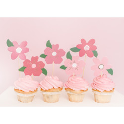 Toppery na tort Kwiaty 13-14.5 cm (1 op. / 8 szt.)