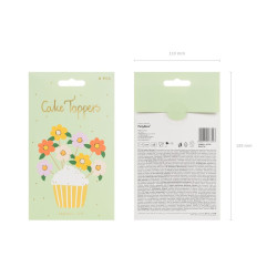 Toppery na tort Kwiaty 13 cm 8 szt