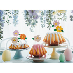 Toppery na tort Kwiaty 13 cm 8 szt