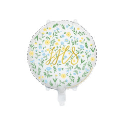 Balon foliowy IHS 45 cm Komunia Święta kwiatuszki