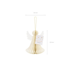 Dekoracja papierowa honeycomb Aniołek 15 cm Komunia