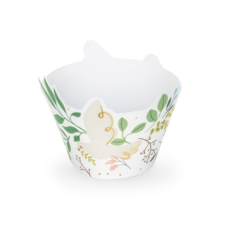 Papilotki na muffinki Kwiaty Gołąbki 5x7.5x6.5cm 6 szt