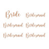 Naklejki na kieliszki ''Bride & Bridesmaid'' różowe złoto (1 op. / 6 szt.)