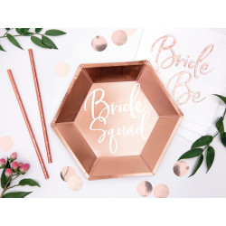 Talerzyki Bride squad różowe złoto 23cm 6 szt na Wieczór Panieński