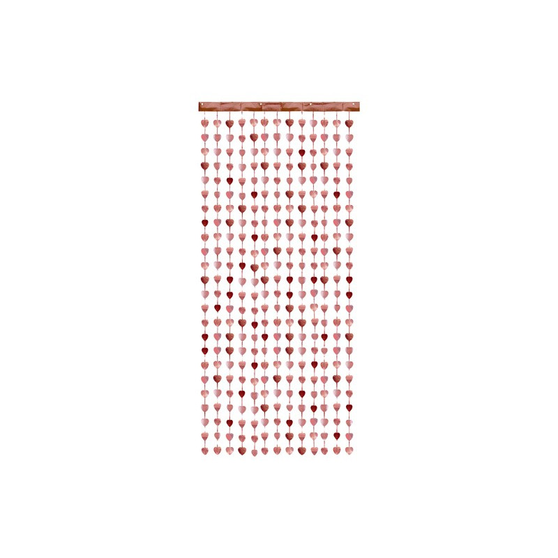 Kurtyna dekoracyjna Serca różowe złoto 100x245 cm