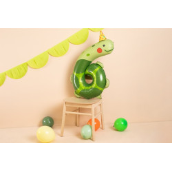 Balon foliowy Cyfra 6 - Żółw, 75x96 cm, mix