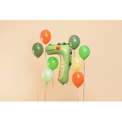 Balon foliowy Cyfra 7 - Krokodyl, 56x85 cm, mix