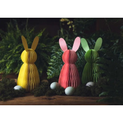 Dekoracja papierowa honeycomb Króliczek żółty 30cm Wielkanoc
