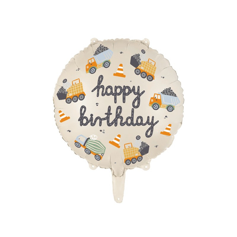 Balon foliowy Pojazdy budowlane Auta 45 cm