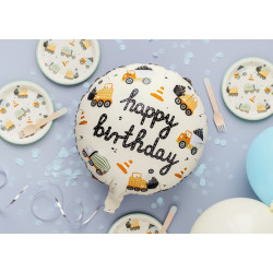 Balon foliowy Pojazdy budowlane Auta 45 cm
