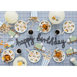 Baner Happy birthday Pojazdy budowlane Autka 2m