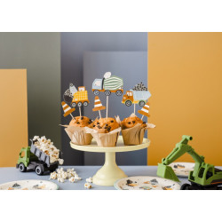Dekoracje do muffinek Pojazdy budowlane Auta 4-7 cm 6szt
