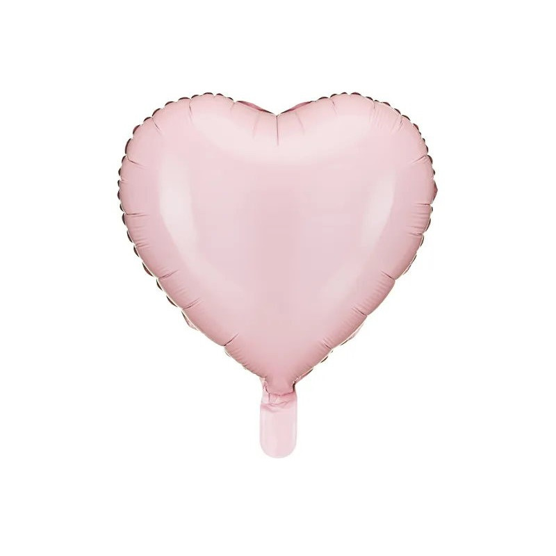 Balon foliowy Serce 45 cm Pastelowy jasny różowy