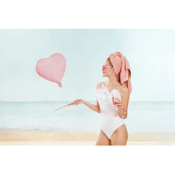 Balon foliowy Serce 45 cm Pastelowy jasny różowy