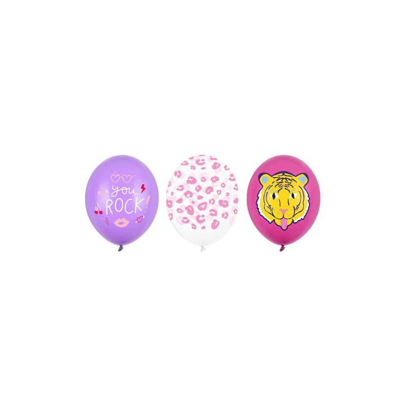 Balony 50szt You Rock Rockowe tygrys centki