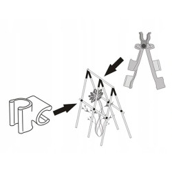 3x Łącznik Szczytowy + 6x Kątowy do Tyczek 11mm