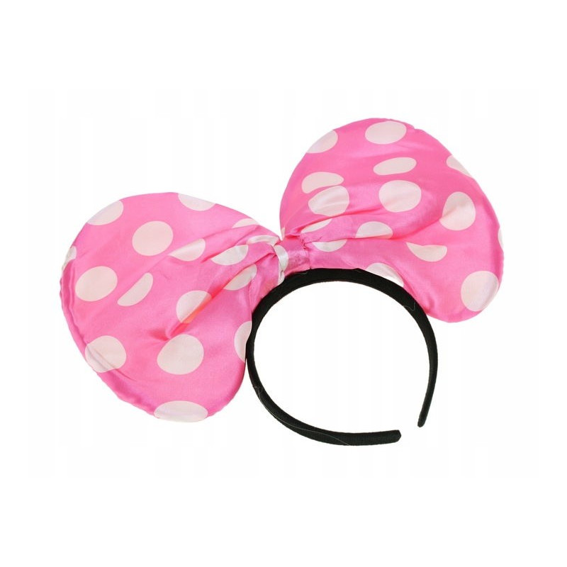Duża Opaska Myszka Minnie Mini Świecąca Różowa