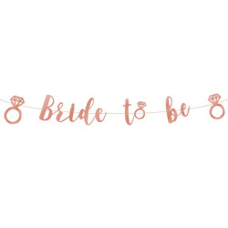 Baner na wieczór panieński Bride to be rose gold 150cm