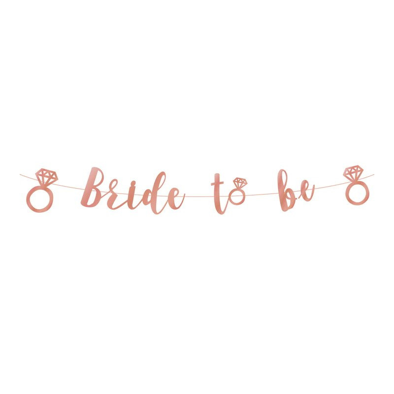 Baner na wieczór panieński Bride to be rose gold 150cm