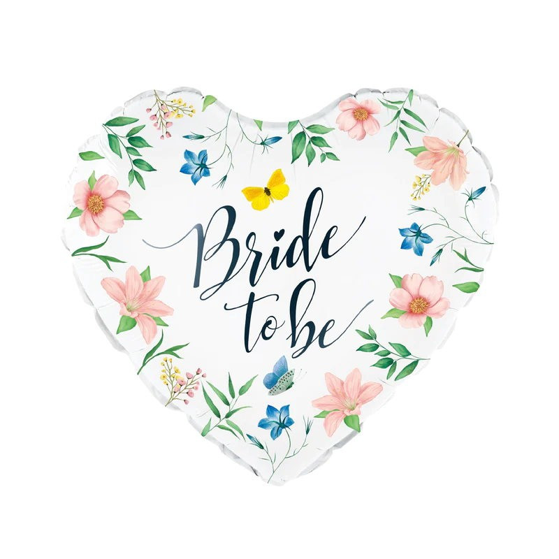 Balon foliowy serce Bride to be Kwiaty 45cm