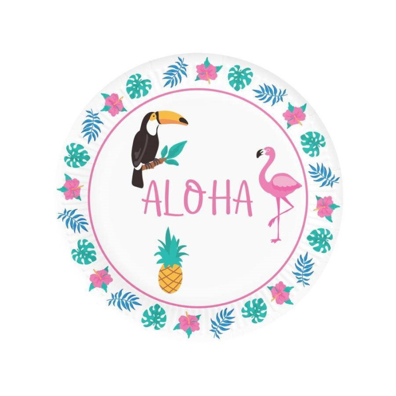 Talerzyki Hawajskie Aloha Party 6szt 18cm