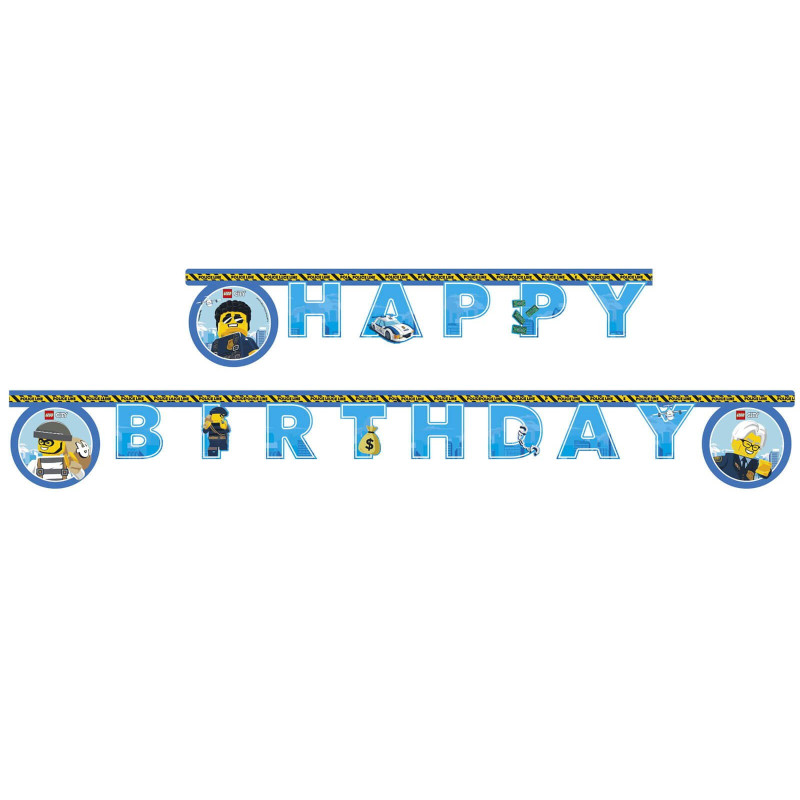 Baner urodzinowy Happy Birthday Lego City - cm - 1 szt