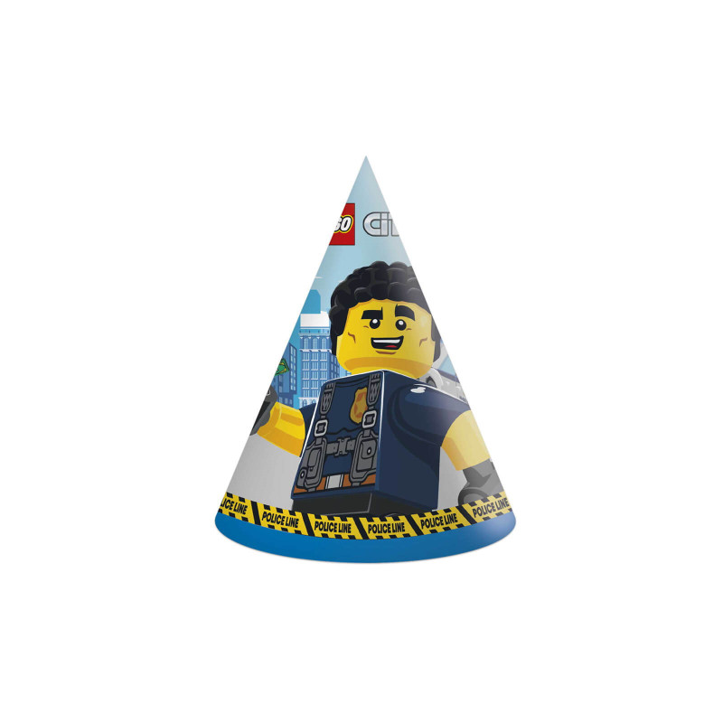 Czapeczki urodzinowe Lego City - 6 szt.