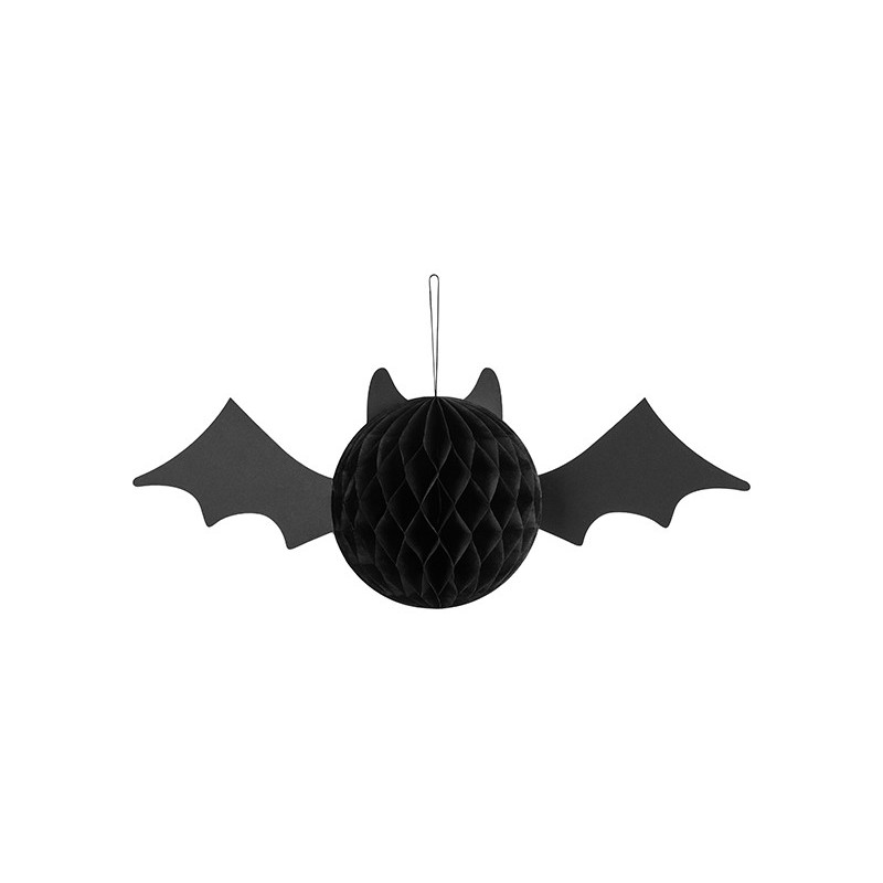 Dekoracja bibułowa Nietoperz 45x17 cm czarna dekoracja na Halloween