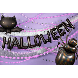 Balon foliowy Halloween, 280x46 cm, czarny