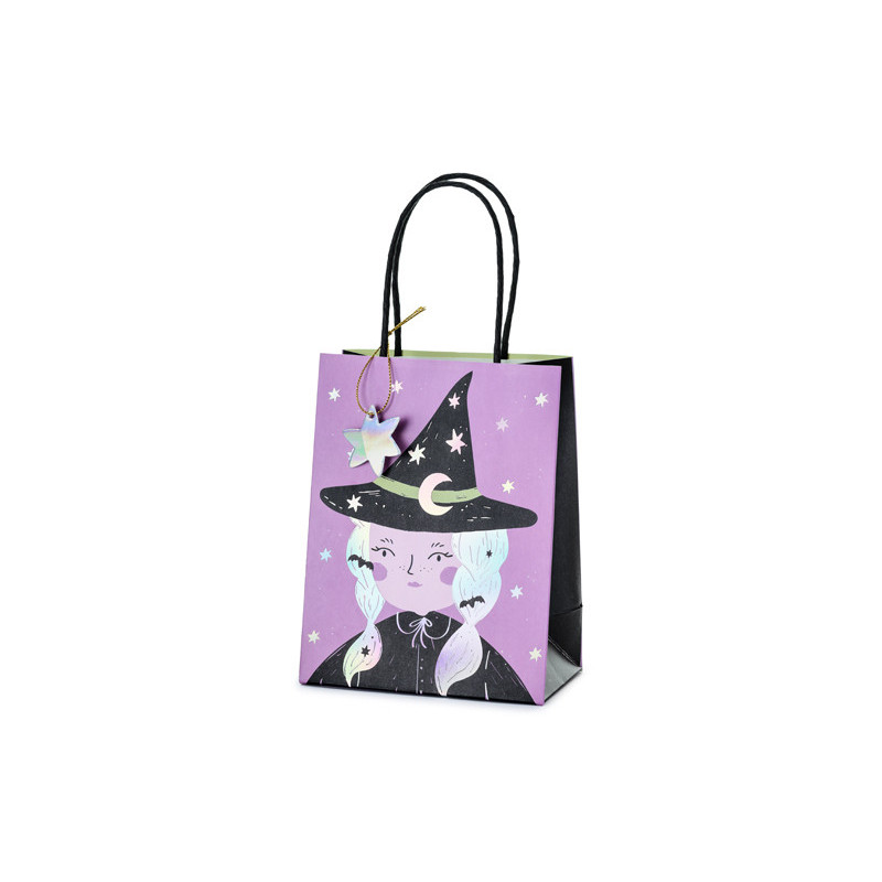 Torebka na prezent Czarownica wiedźma na Halloween 8x14x18 cm