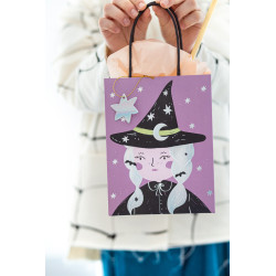 Torebka na prezent Czarownica wiedźma na Halloween 8x14x18 cm