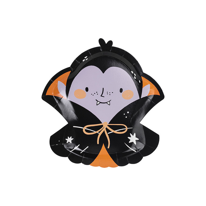 Talerzyki Dracula, 23x25 cm 6szt dekoracja na Halloween