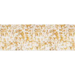 Bieżnik na stół złoty transparentny ze złotymi zdobieniami elegancki 0,36x9m