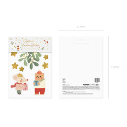 Naklejki na okno Merry Christmas, mix (1 op. / 4 szt.)