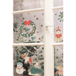 Naklejki na okno Merry Christmas, mix (1 op. / 4 szt.)