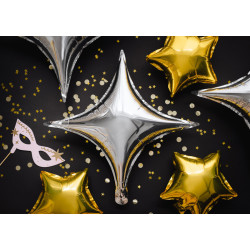 Balon foliowy Gwiazda 4-ramienna, 45 cm, złoty