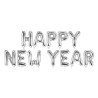 Balon foliowy Happy New Year Napis Sylwestrowy SREBRNY 422x46cm