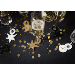 Znaczniki na kieliszki Happy New Year, 7.5-9.5 cm, mix (1 op. / 6 szt.)