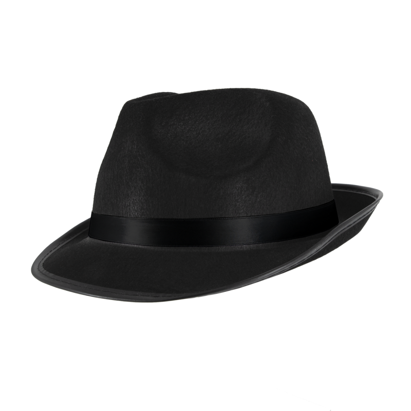 Kapelusz wieczorowy czarny alcapone Gangstera Fedora
