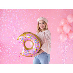 Tuba z konfetti różowe kółka na Baby Shower 60cm Poznaj płeć dziecka