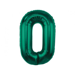Balon foliowy Cyfra ''0'', 85 cm, butelkowa zieleń