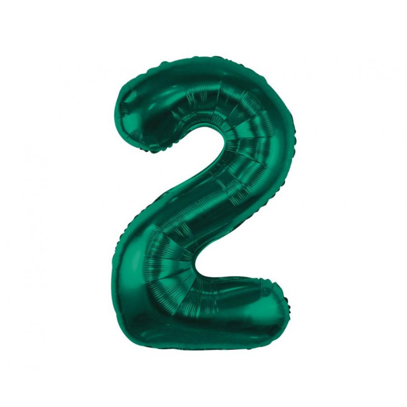 Balon foliowy Cyfra ''2'', 85 cm, butelkowa zieleń