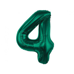Balon foliowy Cyfra ''4'', 85 cm, butelkowa zieleń