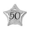 Balon foliowy "50" gwiazda srebrna 19"