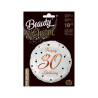 Balon foliowy Happy 30 Birthday biały nadruk różowe złoto 18"  B&C